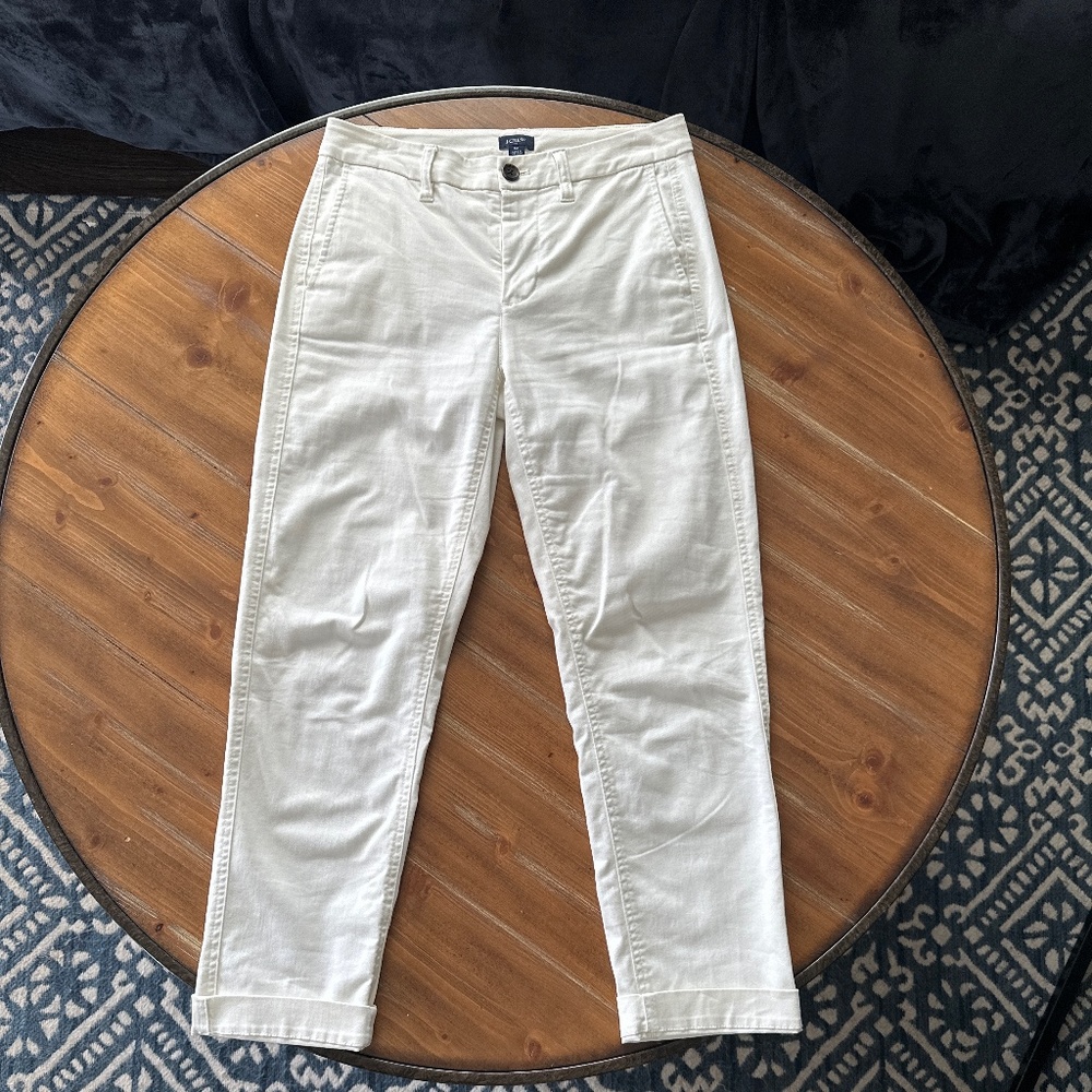 J. Crew Cream Straight-Leg Pants